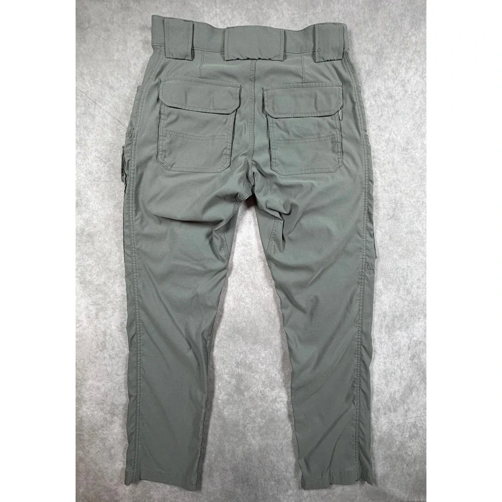 Duluth Mens 30x32 Cargo Pants Dry On The Fly Olive Green Nylon Stretch Slim Fit